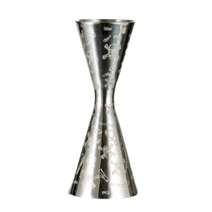 Jigger de Doble Cabeza de 30/60 ml con Diseño de Hoja de Esqueleto, Clásico, Sostenible, de Acero Inoxidable, Herramienta de Bar, Taza Medidora de Metal - Product Image 4