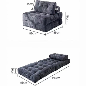 Compressed <b>Bed</b> Convertible Sleeper Chair Pillow Foldable Mattress Modern Fabric One Seat Hotel Use Comfortable Single Seat - Product Image 5