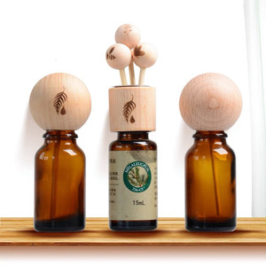 Diffusore in legno <span class=keywords><strong>di</strong></span> <span class=keywords><strong>faggio</strong></span> lucido top cappello rotondo con disegno foglia Laser - Product Image 3