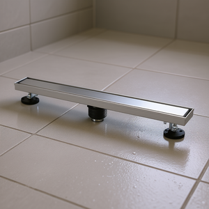 <b>Linear</b> <b>Shower</b> <b>Drain</b> 24 Inches With Hair Strainer Brushed Finish For Bathroom <b>Drains</b> - Product Image 2