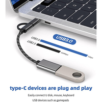 Vente en gros de cordon adaptateur en nylon tressé durable 2in1 OTG USB3.0 femelle vers type C Micro USB mâle pour téléphone portable Samsung LG U Flash