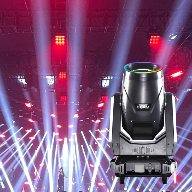 250w New Stage Lights Beam Moving Head Light with LED Ring Lighting for Wedding Concert Party