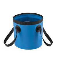 Seau d'eau pliant de bassin de lavage de pêche de bâche de PVC pour le camping 10L 20L
