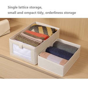 High-end Pure Cotton Linen Clothing <strong>Storage</strong> <strong>Box</strong> Wardrobe Drawer Socks Bra <strong>Storage</strong> Cabinet <strong>Tie</strong> Partition <strong>Storage</strong> <strong>Box</strong> - Product Image 3