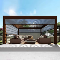 Pergola rétractable électrique intelligente sur mesure, gazebo, pavillon, aluminium, imperméable, pare-soleil extérieur pour restaurant, cour