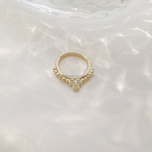 Custom <strong>14K</strong> Solid Yellow Gold Body Jewelry Fashionable Cartilage Earring Clip &amp; <strong>Nose</strong> Ring Piercing Seamless Jewelry - Product Image 2
