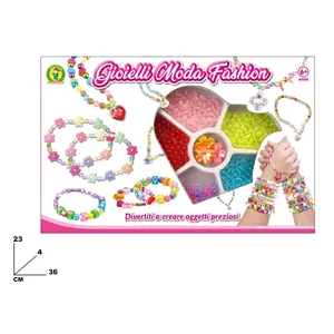 Fashion Jewelry Set For Kids Craft <b>Kit</b> 6+ Years Colorful <b>Beads</b> Bracelets Necklaces Making Toy - Product Image 1