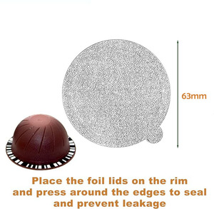 Couvercles autocollants pour capsules de café de 63 mm, scellés en aluminium, pour capsules <span class=keywords><strong>Nespresso</strong></span> Vertuoline - Product Image 5
