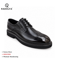Chaussures Richelieu à lacets pour hommes, semelle épaisse, en cuir véritable, fabriquées à la main, de luxe, décontractées et habillées, plateforme robuste, RADOLFA