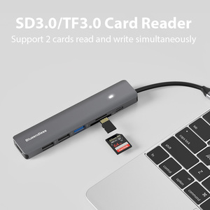 Nhôm Chất lượng cao 7 trong 1 <span class=keywords><strong>USB</strong></span> Loại C Type-C adapter Hub Dock cho Macbook máy tính xách tay với <span class=keywords><strong>USB</strong></span> 3.0 <span class=keywords><strong>USB</strong></span> 2.0 HD PD SD TF Đầu Đọc Thẻ - Product Image 6