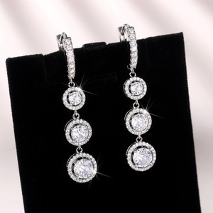 Orecchini pendenti rotondi con nappe lunghe da donna, gioielli alla moda eleganti e versatili - Product Image 6