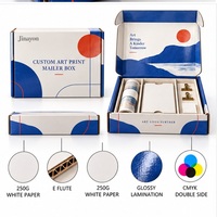 Boîte d'expédition personnalisée en carton brillant avec impression artistique, à extrémité roulée et à rabat frontal, pour l'emballage d'abonnements e-commerce