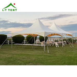 Tente de réception extérieure de grande taille en aluminium blanc avec cadre en alliage d'aluminium imperméable pour mariage et événements, 20'x20', tente à pic haut - Product Image 4