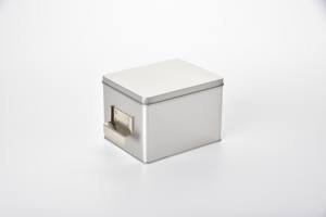Square Compact Silver <b>Storage</b> <b>Small</b> Silver Gift Tin <b>Box</b> With Card Holder Re 180X146X125 - Product Image 3
