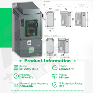Nuevo Inversor VFD Original ATV610U55N4 Trifásico de 5.5kW 7.5 HP 380-460V, Variador de Frecuencia para Ventilador, Bomba, Compresor, Transportador - Product Image 2