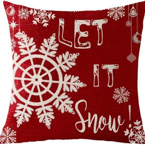 Giáng Sinh Vui Vẻ Tree & Bông Tuyết Mùa Đông Kỳ Nghỉ Trang Trí Nội Thất Màu Đỏ Linen Giáng Sinh Gối Bao Gồm 45Cm Đệm Cho Nhà Đi Bộ - Product Image 6