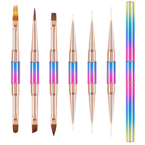 Nouveau Pinceau Double Tête pour Nail Art, Pinceau de Construction en Métal, Pinceau de Peinture pour Ongles, Stylo de Photothérapie, Outil de Nail Art - Product Image 2