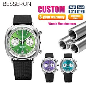 Relojes de Pulsera de Acero Personalizados con Correa de Cuero, Cronógrafo de Cuarzo, Luminosos, de Lujo para Hombre, Reloj de Pulsera Famoso - Product Image 1
