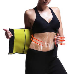 Cinturón de soporte para la cintura que induce sudoración para mujer, cinturón abdominal para fitness y yoga con cierre de velcro, revestimiento negro y amarillo - Product Image 5