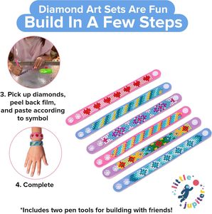 Kit per braccialetti artistici con diamanti-include 6 pezzi-Kit per la creazione di braccialetti per ragazze-Kit per l'<span class=keywords><strong>arte</strong></span> dei diamanti per bambini - Product Image 4
