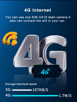 Aplicación gratuita Ubicación del coche 4G(4K + 1080P) Seguimiento de vídeo Cámara de salpicadero en la nube/Canales Daul con SOS/Monitoreo/Vibración/Alarma antirrobo