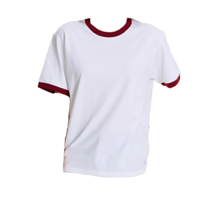 Xuyên biên giới màu <span class=keywords><strong>r</strong></span>ắn lỏng Tay Ngắn O-cổ Nam Nữ Mùa Hè Ngắn hàng đầu 100% cotton chống Đóng cọc - Product Image 1