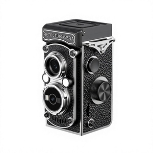 Cámara réflex retro de doble lente con manivela manual, CMOS simulado, portátil, estilo película, ideal <span class=keywords><strong>para</strong></span> <span class=keywords><strong>principiantes</strong></span>, cámara digital <span class=keywords><strong>para</strong></span> selfies - Product Image 1