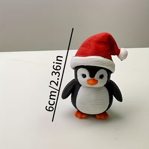 Artisanat de Noël en forme de pingouin imprimé en 3D, ornements, cadeaux, jouets tendance, figurines créatives, articulations d'animaux, jouets mobiles - Product Image 2