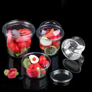 Contenedores de plástico para llevar ensaladas, caja de comida RPET desechable/PET, embalaje transparente para fruta y ensalada