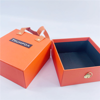 Boîtes d'emballage recyclables orange et bleues en carton, boîte cadeau pour la Saint-Valentin, boîte à tiroir coulissant, emballage pour sac en cuir avec tirette métallique