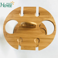 Support à vin portable et porte-verres, séchoir à vin, montage facile, support à vin en bambou, rangement pour vin