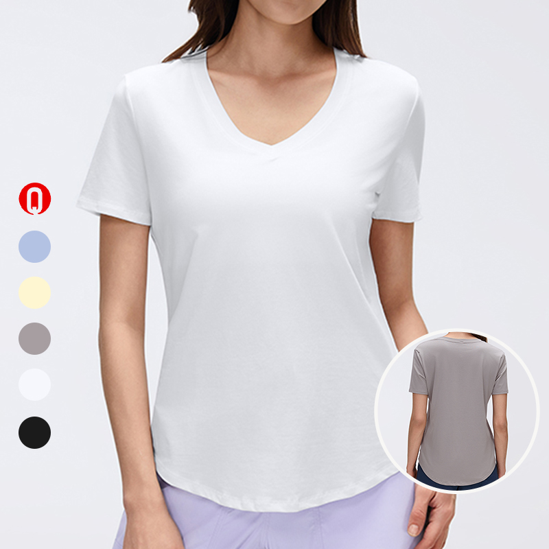 Women's Loose Soft V Neck Workout Sports T Shirt Breathable Casual Loose Fit Yoga Top Running Workout Tee for Women Activewear
