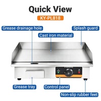 Elektrische Grillplatte Gewerbliche Edelstahl-Flachgrillplatte Teppanyaki BBQ Kochplatte