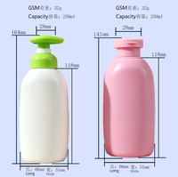 Vente flash - Flacons en plastique rose de 250 ml avec pompe à pression - Nettoyant visage - Lotion pour bébé - Crème pour le visage - Sérum pour la peau - Modèle 209