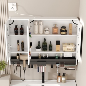 Miroir <span class=keywords><strong>de</strong></span> salle <span class=keywords><strong>de</strong></span> bain intelligent multifonctionnel Arc Beauty Light Luxury <span class=keywords><strong>avec</strong></span> éclairage, séchoir à cheveux intégré <span class=keywords><strong>et</strong></span> étagère à prises tout-en-un - Product Image 5