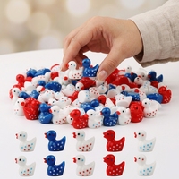 Mini figurines de canards en résine Stars, petits canards patriotiques pour l'aménagement d'aquariums, la décoration de maisons de poupées et les centres de table du 4 juillet