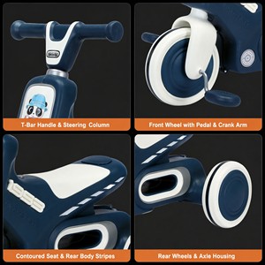 OEM ODM Logo personnalisé Motif antidérapant Roue silencieuse Matériel PP sûr Jouet à roulettes pour enfants de 1 à 4 ans <span class=keywords><strong>Tricycle</strong></span> pour enfants - Product Image 4