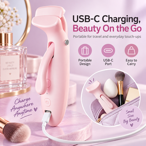 <b>Heated</b> Eyelash Curler 3 <b>Heat</b> Levels Memory Function <b>USB</b> Rechargeable Lash Styling Tool for Daily Makeup - Product Image 5