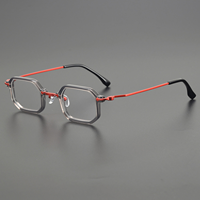 Monture de lunettes optiques rectangulaires à monture complète en acétate de haute qualité, faite à la main, avec imprimé géométrique octogonal, élégante, exquise, confortable, unisexe