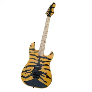 La chitarra elettrica con motivo speciale Huiyuan con tastiera in acero Hardware nero può essere personalizzata