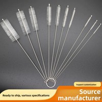 Fourniture directe usine : Ensemble de 10 brosses de nettoyage durables avec brosses à embout distributeur, poils de 210 mm, en acier inoxydable 304