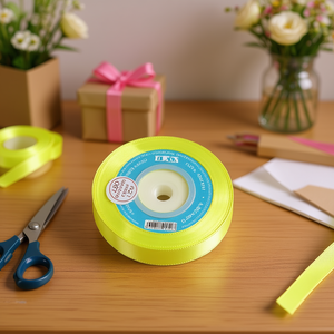 Ruban de satin jaune fluorescent 1,0 m 25Y D-20 - Product Image 2