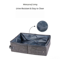 Sac de transport pour chat personnalisable et imperméable avec fond amovible, bac à litière pliable pour chat pour la vente en gros d'accessoires de voyage pour animaux de compagnie