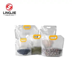 Recyclable Transparent Plastic Liquid Stand Up Pouch With Spout For Grain Food 0.5kg 1kg 1.5kg 2.5kg 5kg 10kg Plastic Bag