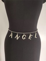 Chaîne de taille Sexy en strass argenté pour femmes, nouveau Style, personnalisé, lettres, ventre,