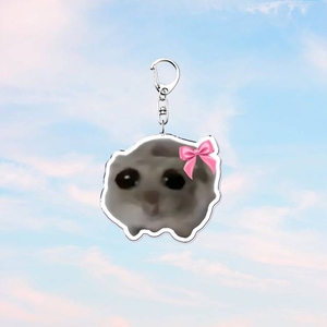 Divertido Llavero de Acrílico con Diseño de Hámster Triste 'Im Just Girl', Ecológico, Estilo Art Deco, Accesorios de Joyería, Usa Mairun, para Fans del Aniversario - Product Image 4