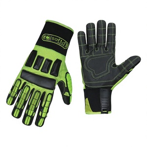 Gants de mécanicien résistants aux chocs, durables, avec poignets de sécurité antidérapants en TPE Gorilla Grip, gants de sécurité pour le secteur pétrolier, vert et noir - Product Image 1