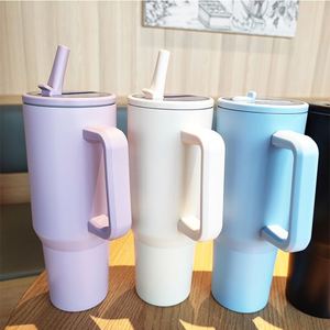 <b>Car</b> H5.0 Handle Travel Tumbler 40oz Double Wall Vacuum <b>Mug</b> Lid Straw Anti-Slip OEM Custom Logo - Product Image 1