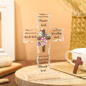 Bloque de Lucite con Diseño Personalizado, Cruz Cristiana de Acrílico Transparente, Clásico, Religioso, con Dibujos Animados, Publicitario, de Plástico - Product Image 2
