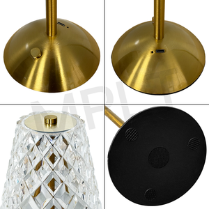 Đèn bàn không dây LED pha lê sang trọng có thể sạc lại không dây cảm ứng có thể điều chỉnh độ sáng Nhà hàng Bắc Âu Đèn bàn di động Trang trí nhà - Product Image 3